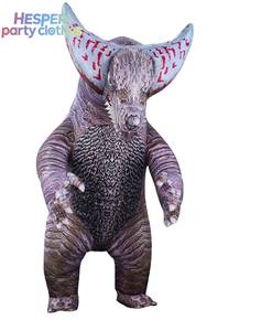Disfraz de Dinosaurio Inflable de Algodón para Adultos Unisex HP 2.6/3M CE, Disfraz de Animal de Cuerpo Completo, Monstruo de Dos Cuernos, Traje Peludo para Fiestas y Películas - Product Image 1