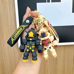 Porte-clés en silicone Mecha Warrior de dessin animé, pendentif écologique pour couple Gardien, vente en gros, porte-clés de voiture poupée Mecha, porte-clés - Product Image 3