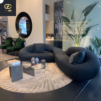 Design unique de la personnalité italienne, meubles de salon luxueux, canapé serpentin, canapé en tissu d'intérieur de villa