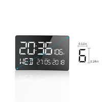 Reloj Despertador Digital LED Curvo de 11 Pulgadas con Pantalla Grande, Atenuación, Doble Alarma, Calendario y Modo Fin de Semana para Personas Mayores