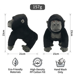 Edredón de peluche de gorila de montaña realista para Educación de Vida Silvestre, concientización sobre Especies en Peligro de Extinción, algodón PP relleno ecológico - Product Image 3