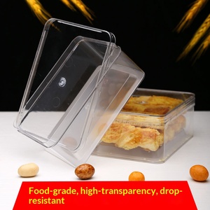Boîte d'emballage rectangulaire en plastique rigide OEM, vente en gros, boîte cadeau pour produits secs, boîte à biscuits, couvercle transparent avec ruban adhésif - Product Image 2