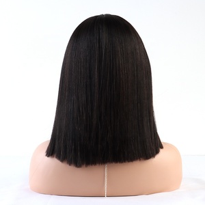 Wig Rambut Asli Brasil 2*6 Bob, Warna Alami, Lurus, dengan Penutup Renda Transparan, Wig Pendek untuk Wanita - Product Image 3