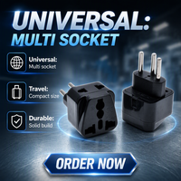 Adaptateur de voyage universel pour prise murale, 10A, 2 prises, type-J, connecteur 110-250V, mise à la terre, CE, ABS+copper, garantie 3-12 mois