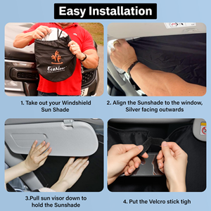 Custom Logo Printing White Cloth Car Front <b>Window</b> Sunshade Foldable Windshield Cover Protector - Product Image 3