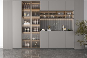 Buffet de salon et armoire de restaurant en bois massif minimaliste moderne - Product Image 3