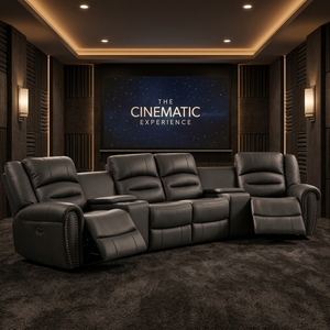Ensemble de canapés inclinables de <span class=keywords><strong>cinéma</strong></span> contemporains en cuir véritable de luxe, sectionnel électrique, mobilier de <span class=keywords><strong>cinéma</strong></span> maison - Product Image 2