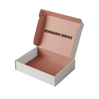 Caja de envío de cartón impreso de tamaño personalizado, embalaje de tela de sombrero, caja de correo de envío negro con logotipo, caja de cartón corrugado