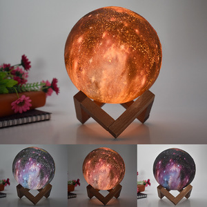 Venta al por mayor de <span class=keywords><strong>Color</strong></span> de Control remoto cambiando de 3D de lámpara de escritorio inteligente Luna bebé luz de la noche, lámpara de mesa - Product Image 2