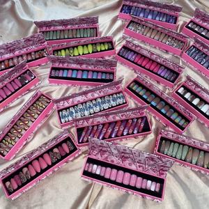 Toptan basın tırnak özel tırnak dekorasyon tasarım saf el yapımı pembe jel basın çivi - Product Image 6