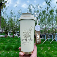 Taza de Café Deportiva de Acero Inoxidable Aislada y Ecológica con Agarre para Camping, Fiestas y Regalos (Opción de Logotipo Personalizado)