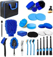 Ensemble de 30 brosses de nettoyage automobile, kit de nettoyage automobile, kit de nettoyage de pare-brise, outil de nettoyage de pare-brise, kit d'entretien automobile professionnel