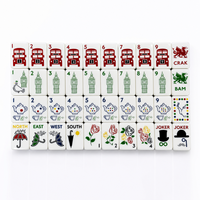 Ensemble de Mahjong en Gros, Tuiles Acryliques Blanches à 5 Couches de 1,40 Pouce, 160 Pièces, Design Monuments de Londres, Personnalisé, OEM, Qualité Supérieure