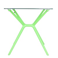 Table de jardin blanche moderne, table basse ronde blanche, pieds en résine design, table basse en verre carrée