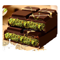 Chocolat Artisanal Exotique Personnalisé en Gros Pâte de Pistache de Dubaï Halal Végétarien Célèbre Chocolat Kataïfi OEM