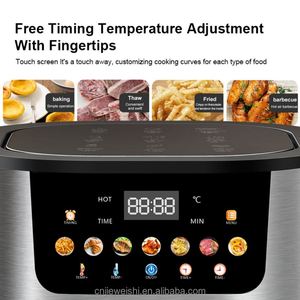 Friteuse à air numérique à double chauffage (haut et bas) de 8L, 10L, 12L, 15 litres avec fenêtre visible et écran couleur – Appareil de cuisine - Product Image 4