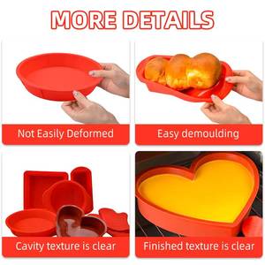 Silicone tools <b>set</b>, non-stick heart-shaped and round toast pans, <b>baking</b> cake pan <b>set</b> - Product Image 5