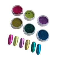 Arc-en-ciel bonbons miroir magique 3D français en plastique Nail Art décalcomanies autocollants Super foudre Aurora irisé fée clair de lune