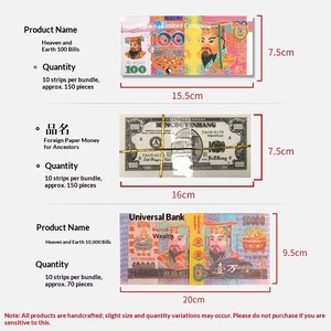Paquete de 70 Billetes de Diez Mil Yuanes, Gran Denominación, para la Ceremonia de Limpieza de Tumbas y Culto a los Ancestros - Product Image 3