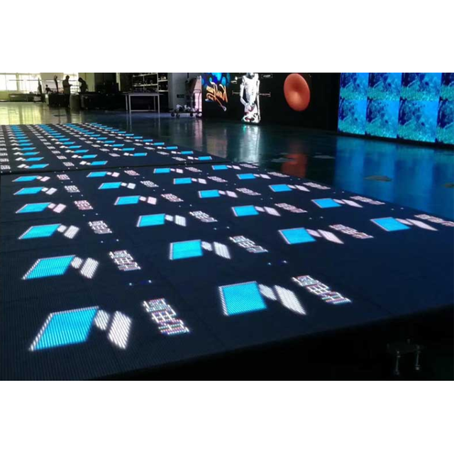 TOPvision Acrylic Wireless Interactive LED Dance Floor Display Portable 3D Outdoor Pixel Screen for Shopping Malls Airports