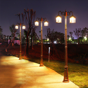 Design antico giardino decorativo in alluminio paesaggio solare luce stradale cortile esterno impermeabile illuminazione stradale - Product Image 3