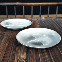 Sous-verre en métal motif feuilles de Ginkgo circulaires, résistant à la chaleur, pour tasses, gobelets, collations et bonbons – Accessoires de boisson en gros