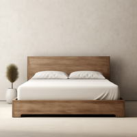 Lit plateforme en bois à panneau rembourré king size à usage domestique pour hôtel de haute qualité