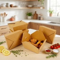 Emballages jetables personnalisables en papier kraft recyclable pour la restauration, dossiers épaissis pour la vente à emporter de fast-food, sushis, gelées et salades