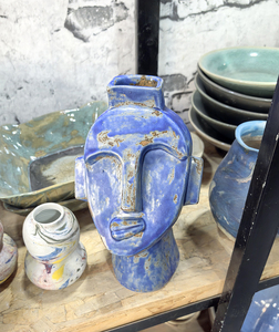 Wabi Sabi Abstrait <span class=keywords><strong>Visage</strong></span> Humain Conception Vase <span class=keywords><strong>En</strong></span> Céramique Fabriqué À La Main Vert <span class=keywords><strong>Visage</strong></span> Humain Vase Moderne <span class=keywords><strong>En</strong></span> <span class=keywords><strong>Terre</strong></span> <span class=keywords><strong>Cuite</strong></span> Style Sculpture Tête <span class=keywords><strong>Pot</strong></span> - Product Image 2