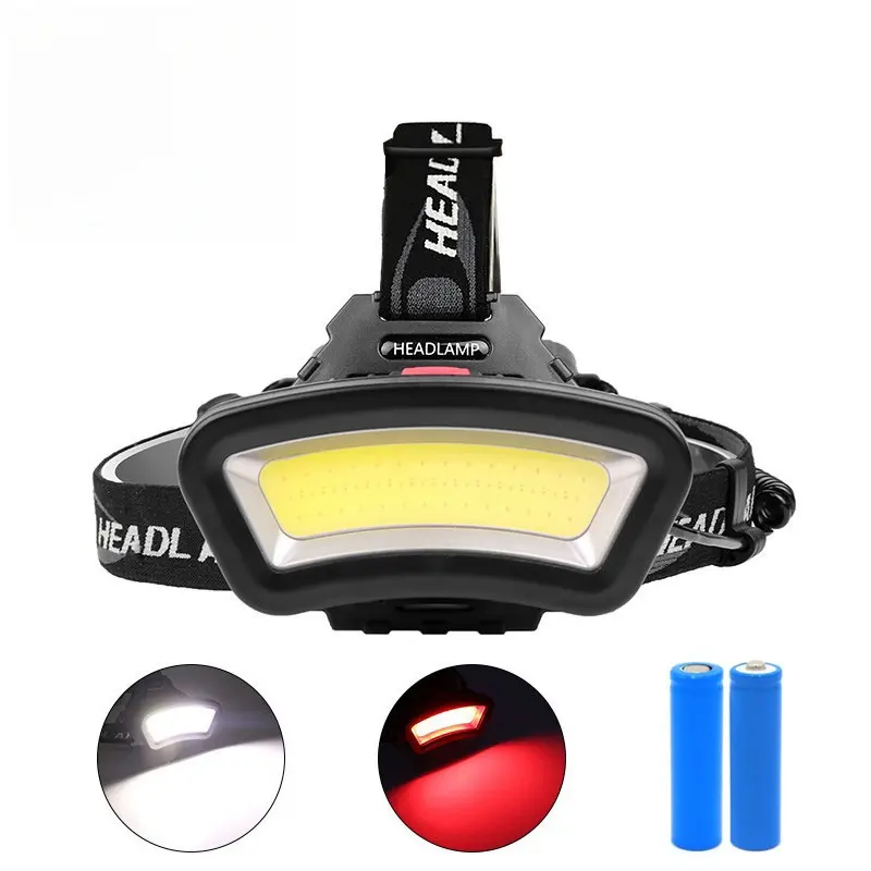 Factory Hot Selling USB Multifunction Headlamp Red Light 18650 LED COB Headlamp Rechargeable Waterproof