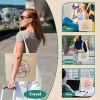 Sac fourre-tout en coton à motif lettres avec deux poignées et ouverture supérieure – Cadeaux pour voyages entre amies, cadeaux pour sœurs, cadeaux pour week-end entre meilleures amies, cadeaux pour vacances, cadeaux d'amitié