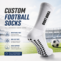Chaussettes de football antidérapantes respirantes personnalisées avec logo et soutien de la voûte plantaire pour hommes, vente en gros