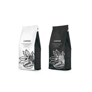 Factor Price Recyclable Packaging Bag Flat Bottom Pouch 250g 12oz 14oz 16oz Customized Zipper Coffee Stand Up Bag WIth Valve