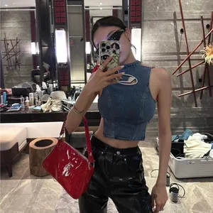 2023 Zomer Streetwear Mode Eenvoudige Stijl Sexy Comfortabele Knopen Kort Korset Denim Jeans Kleding Vest Dames Tank Crop Tops