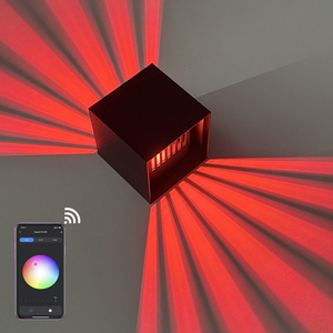 โคมไฟติดผนังในร่ม รูปทรงสี่เหลี่ยม แหล่งกำเนิดแสง LED อลูมิเนียม IP65 สำหรับใช้งานกลางแจ้ง ขั้วหลอด Gu10 สำหรับตกแต่งสวนบ้าน - Product Image 4