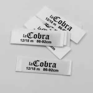 Custom Eco-Friendly High Quality Satin Care Labels Custom Logo for Garment <b>Bags</b> Shoes-Polyester Ribbon End Fold Printed - Product Image 1