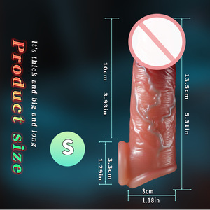 Neues Hochfestes Flüssigsilikon Simuliertes Penis-Kondom Wolfzahn-Typ Verdicktes Desensibilisierendes Verzögerndes Männliches Prothesen-Gleitmittel - Product Image 3