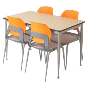 Ensemble de meubles métalliques durables <span class=keywords><strong>en</strong></span> gros pour universités, écoles et bibliothèques : table et chaises de lecture - Product Image 2