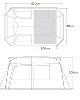 Tente tunnel imperméable double couche quatre saisons Oxford pour camping extérieur, pliable, portable, légère, une pièce, un lit