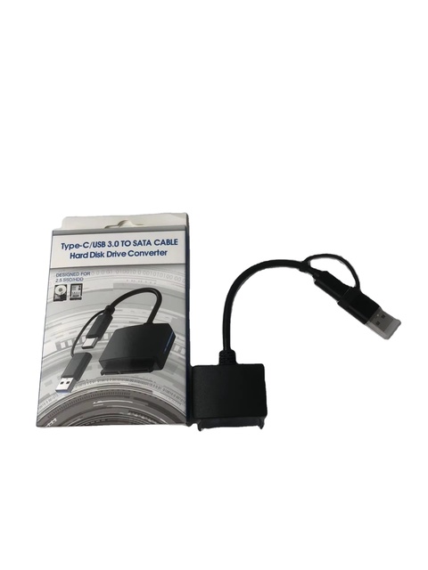 USB 3.0 to SATA Adapter Cable with Copper Conductor; 25-Inch External Mobile SSD Converter and Reader