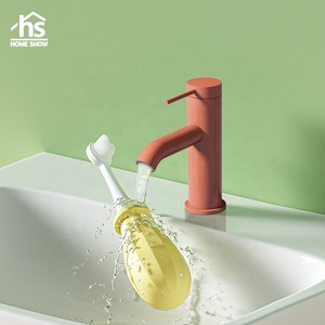 Hiện Đại Duy Nhất Xử Lý San Hô Màu Đỏ Đen Phòng Tắm Vòi Nước Nóng Và Lạnh Nhà Vệ Sinh Vanity Bồn Rửa <span class=keywords><strong>Tap</strong></span> Với Gốm Van Lõi Lưu Vực Mixer - Product Image 1