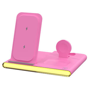 Cargador inalámbrico inteligente 3 en 1 con soporte magnético plegable Pantalla digital PD de 10W-Nuevo teléfono con soporte plegable multidispositivo 3 en 1 - Product Image 4