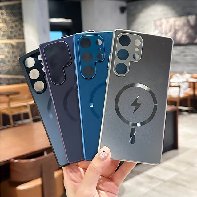 Original Magnetic Fast Charging Shockproof with Lens Film Cover for Samsung Galaxy S23 S24 S25 S26 Ultra Anti-scratch Cases