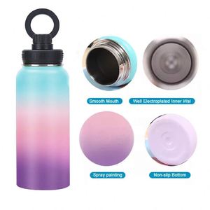 Custom Tumbler 32 Oz Powder Coated Holder Lid Double Wall Vacuum Stainless Steel Water Bottle With Phone Holder - Product Image 6