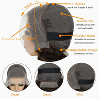 Perruque 13x4 sans colle HD, cheveux humains brésiliens ondulés profonds, cuticules alignées, vierges, haute densité, vente en gros