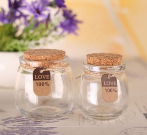 Wholesale 50ml 100ml 150ml <b>200ml</b> Mini Yogurt 7 oz Wooden Spoon of clear Pudding Jar Glass Yogurt Jar With Cork Lids - Product Image 2