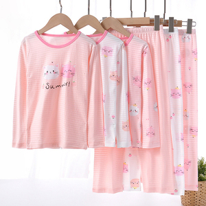 Set di Abbigliamento per Bambine, <span class=keywords><strong>Pigiama</strong></span> in <span class=keywords><strong>Cotone</strong></span> con Stampa di Gatti Carini, Maniche Lunghe, Abbigliamento da Notte per Bambini - Product Image 1