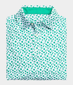 Polo en coton spandex imprimé respirant personnalisé OEM pour hommes vêtements de golf vert émeraude - Product Image 2