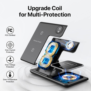 แท่นชาร์จไร้สายแบบพกพา X319-1 3-in-1 สำหรับโทรศัพท์มือถือ หูฟัง นาฬิกาอัจฉริยะ ดีไซน์พับได้แม่เหล็ก กำลังไฟ 10W/15W - Product Image 2