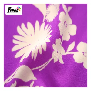 Polyester stretch crepe fabric new design Spandex crepe silk fabric for lady dress